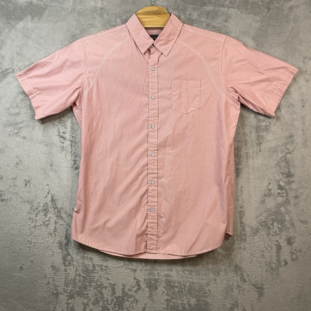 Broken Threads Men's XL Pink Short Sleeve Button Up Shirt